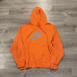 Nike Men's Orange Classic Logo Pullover Hoodie Sweatshirt Size XXL